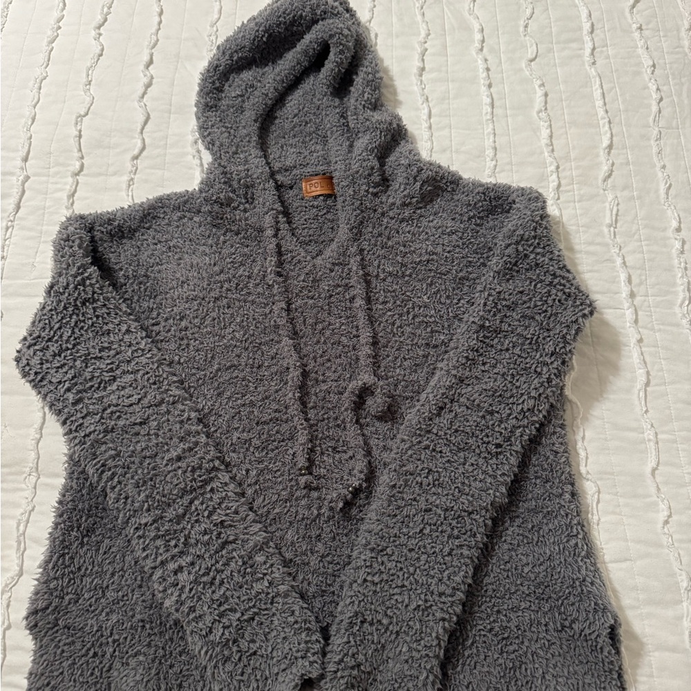 POL Fluffy Gray Sweater Hoodie